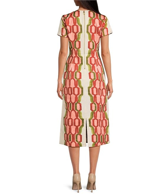 Hampton Convertible Round Neck Short Sleeve Column Midi Dress