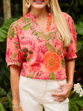 Floral Print Puff Sleeve Top