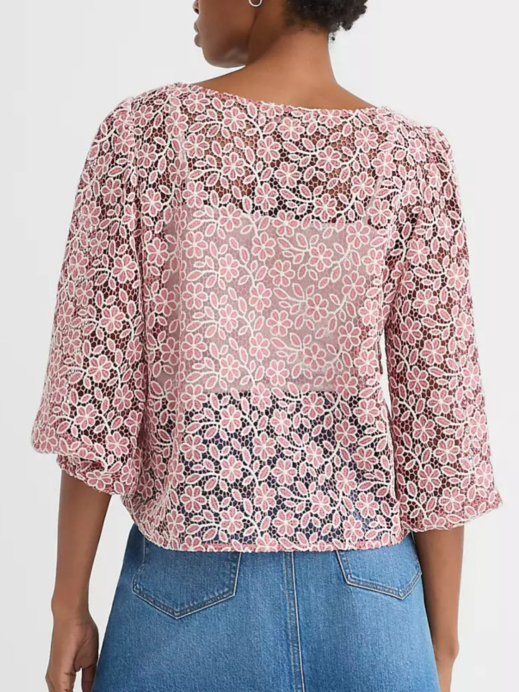 Floral Lace Boatneck Blouse