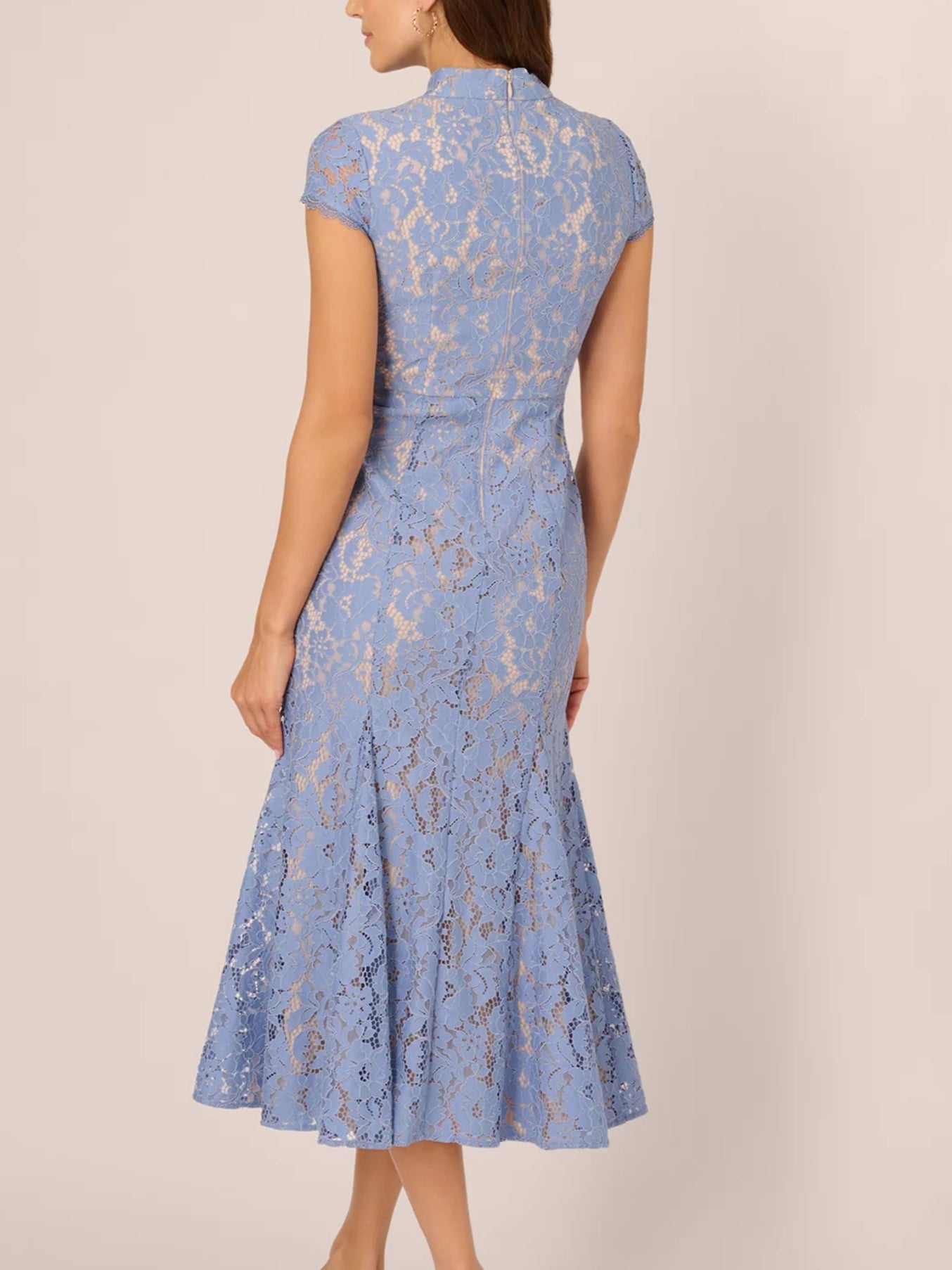 Cap Sleeve Lace Midi Dress