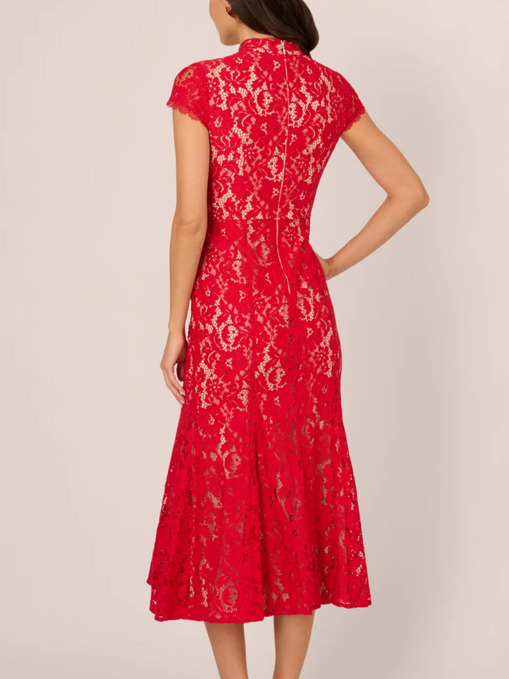 Cap Sleeve Lace Midi Dress