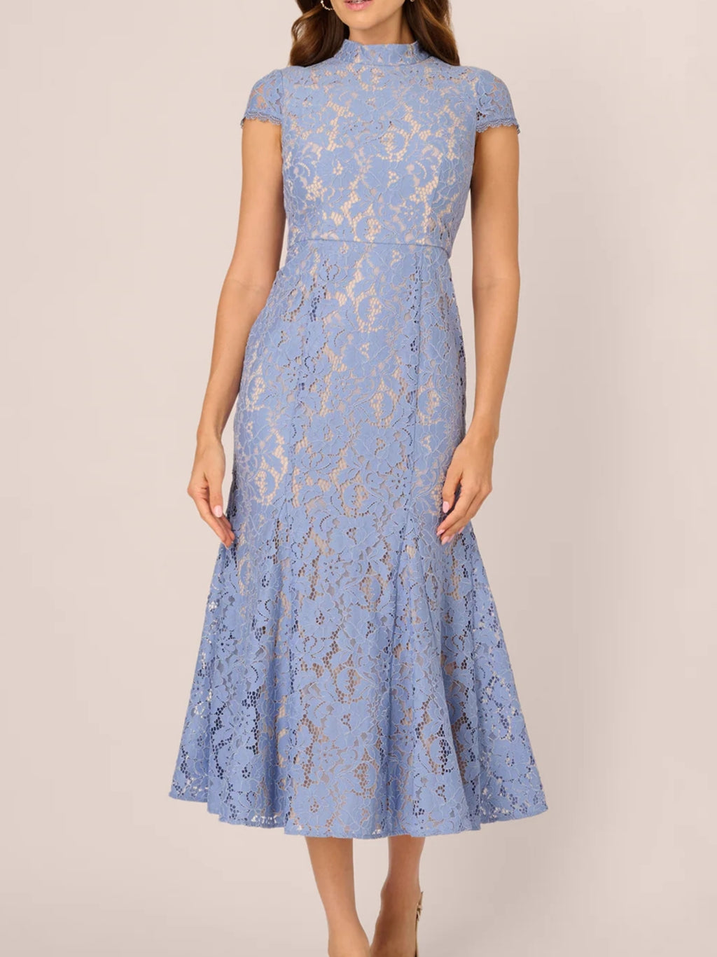 Cap Sleeve Lace Midi Dress