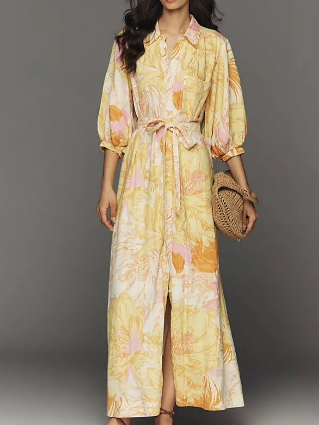 The Mona Linen Shirt Dress