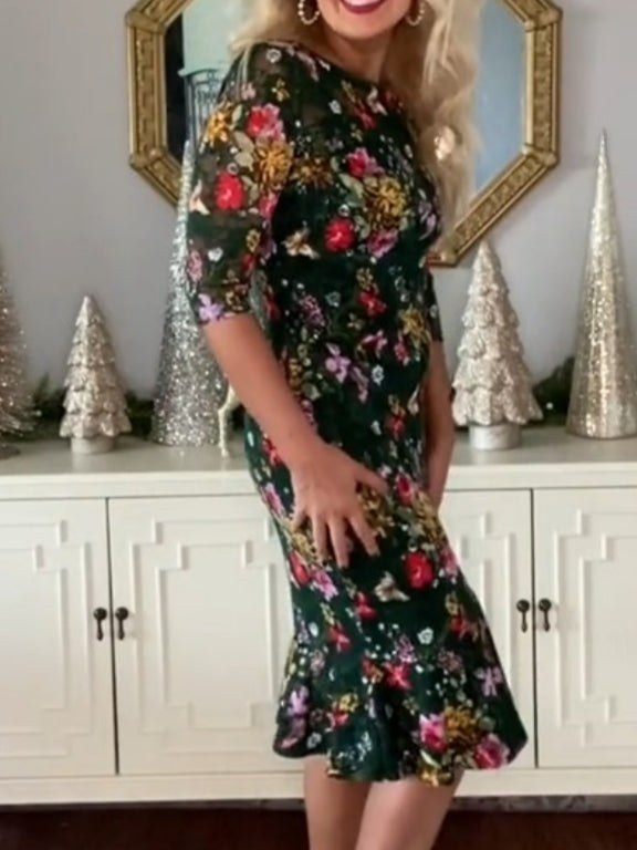 Gorgeous Floral Lace Dress