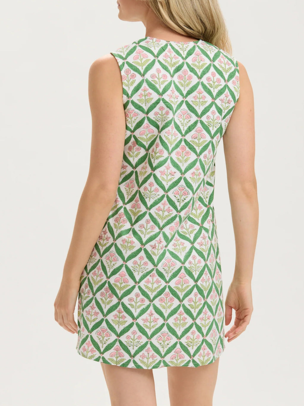 Block Print Button Shift Dress
