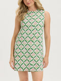 Block Print Button Shift Dress