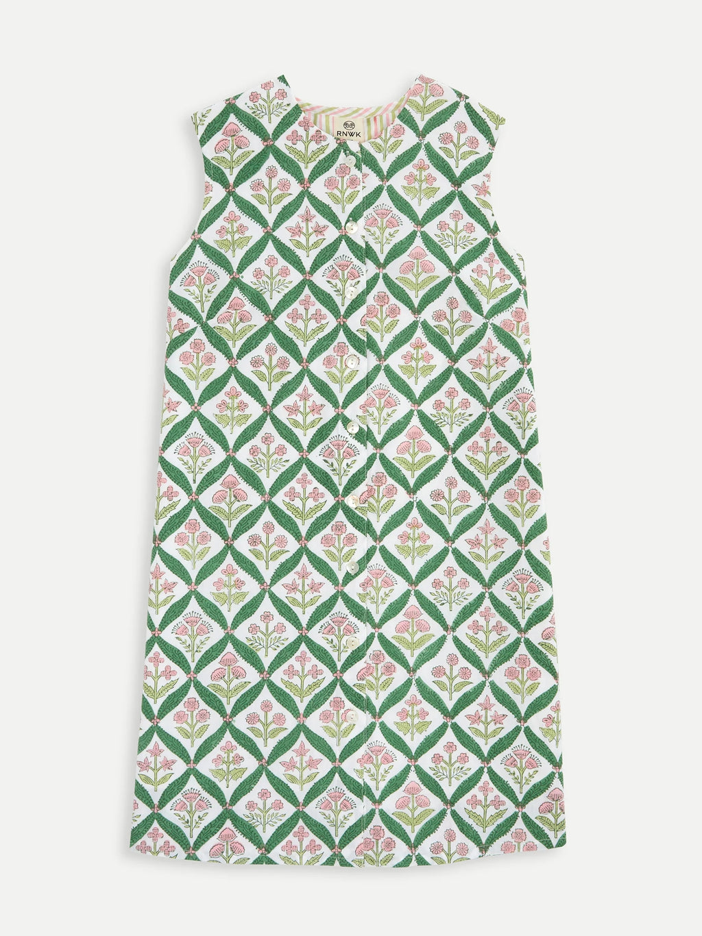 Block Print Button Shift Dress