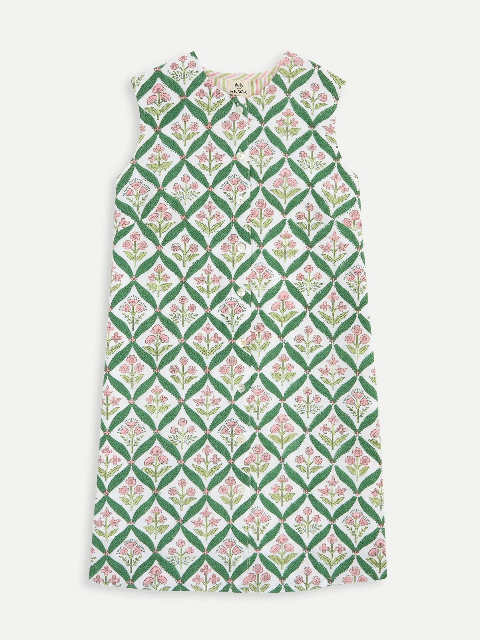 Block Print Button Shift Dress