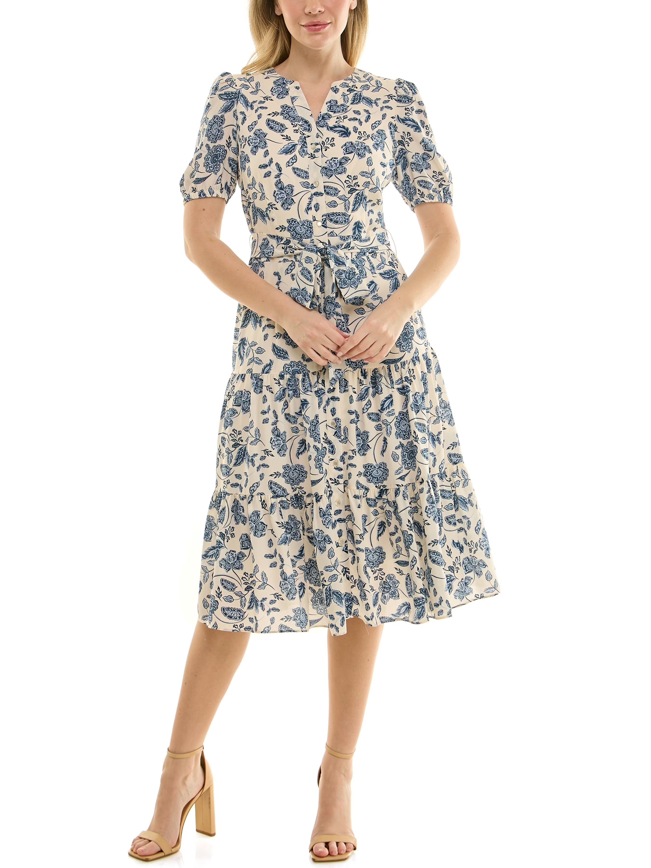 Women's Tie Waist Shirt Dress