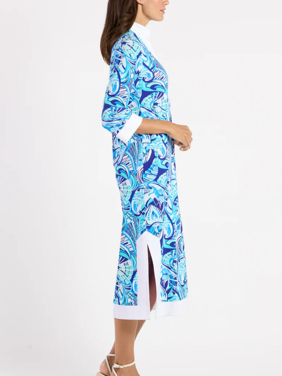 3/4 Sleeves V-neckline Dress