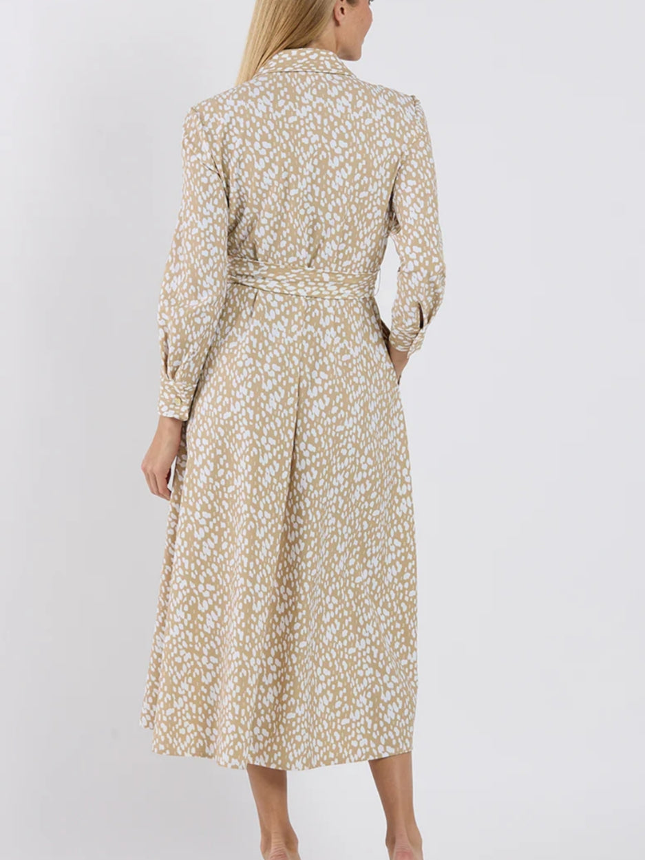 Long Sleeves Print Shirt Dress