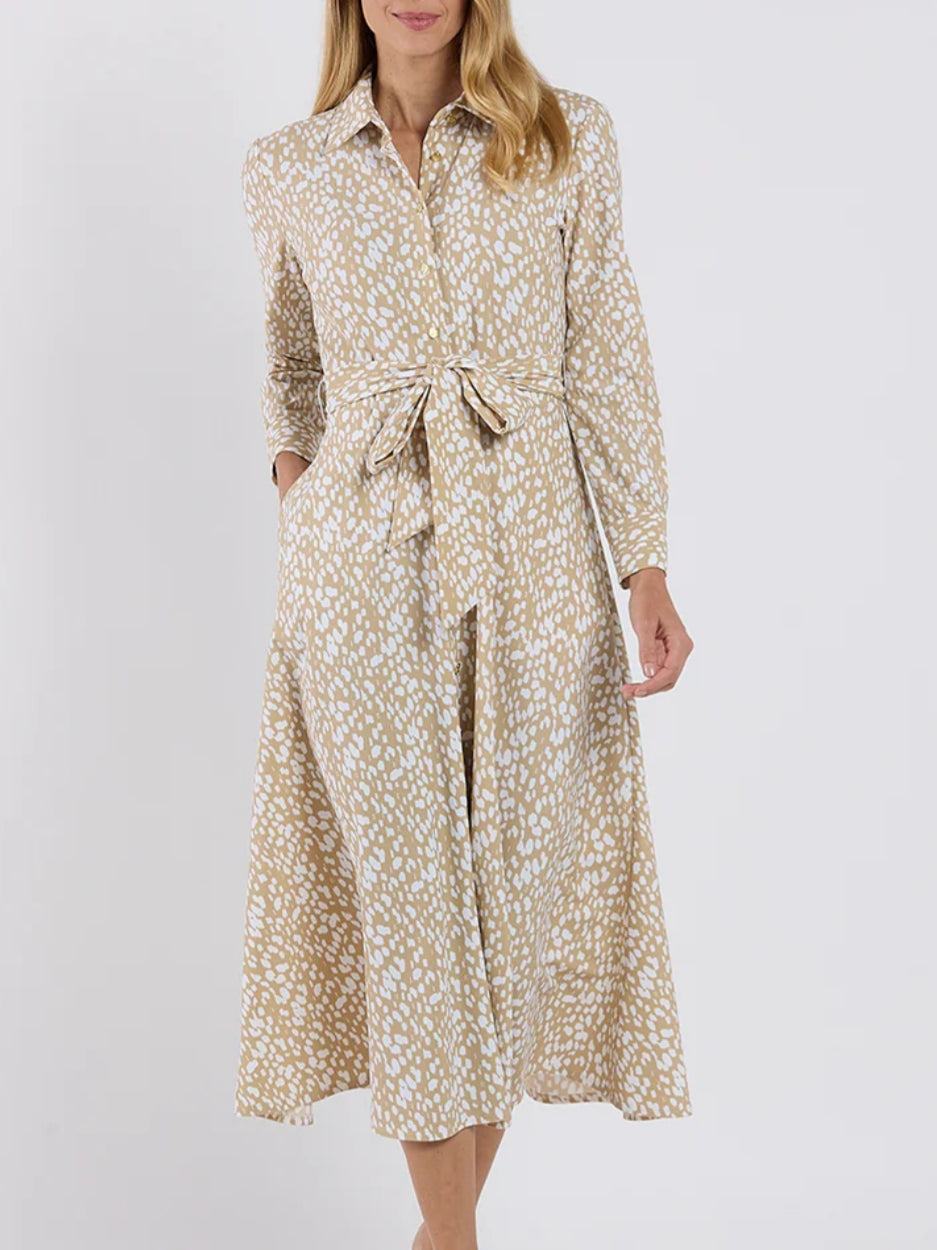 Long Sleeves Print Shirt Dress