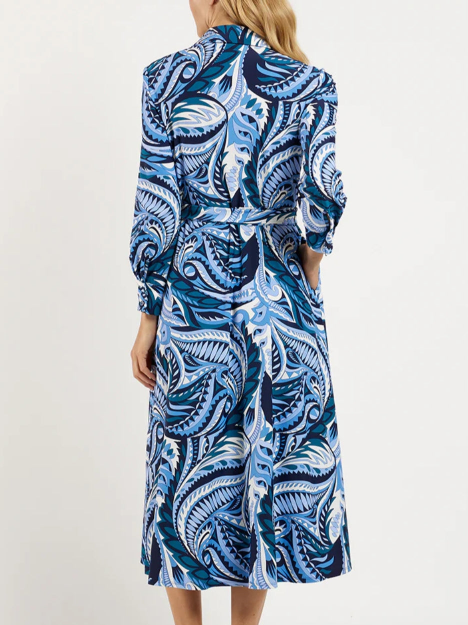 Long Sleeves Print Shirt Dress