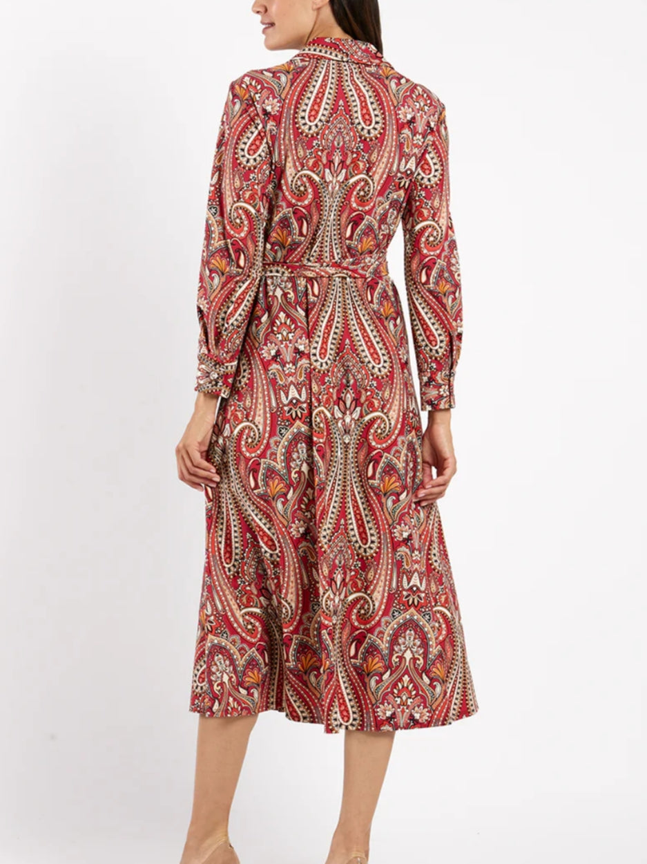 Long Sleeves Print Shirt Dress