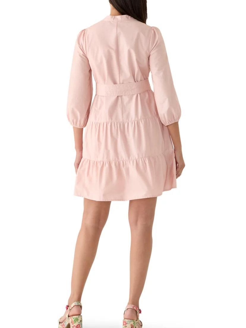 Women's 3/4 Sleeve Belted Dress
