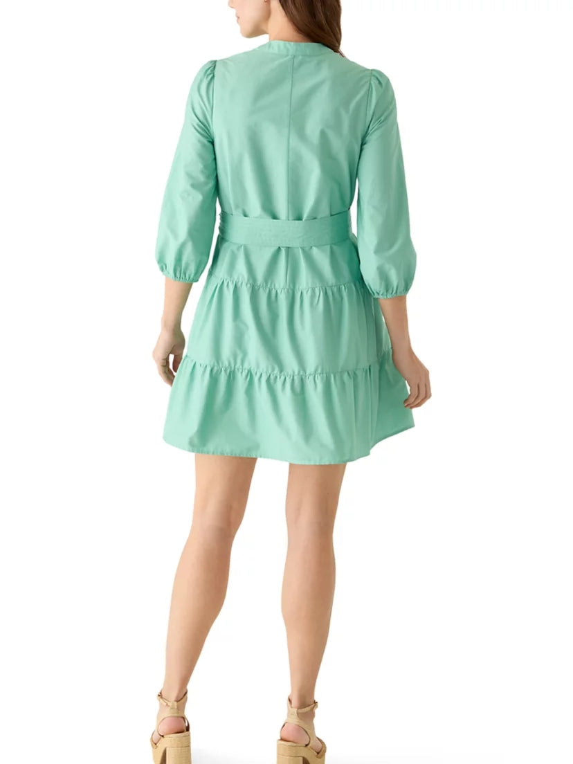 Women's 3/4 Sleeve Belted Dress
