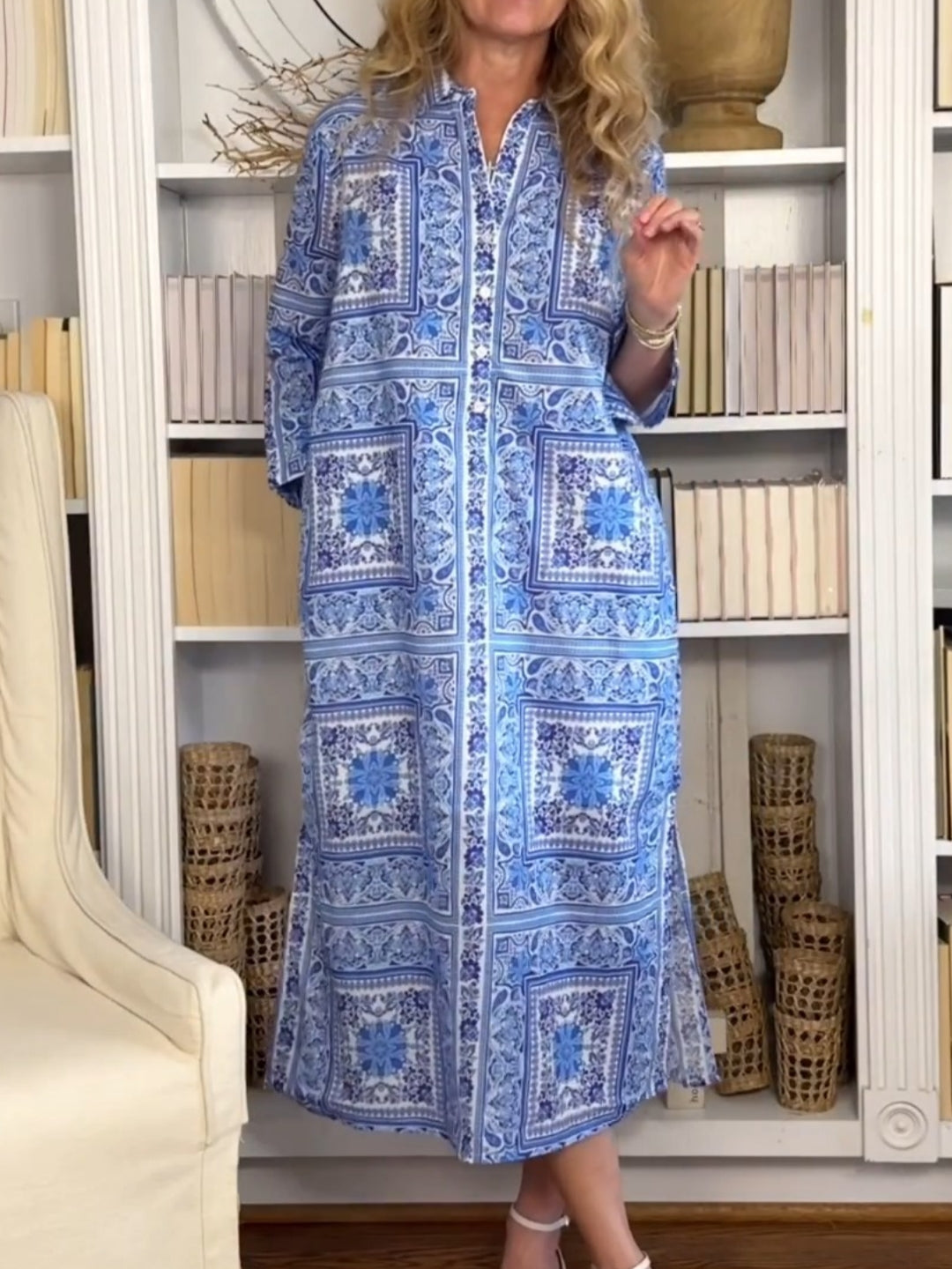 Long Sleeves Cotton Voile Dress