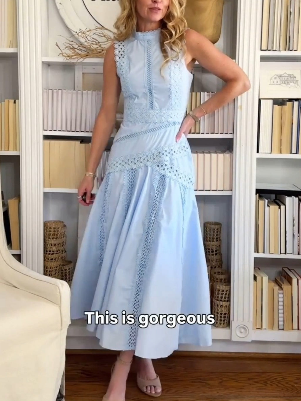 Lace Panelled Sleeveless Dress