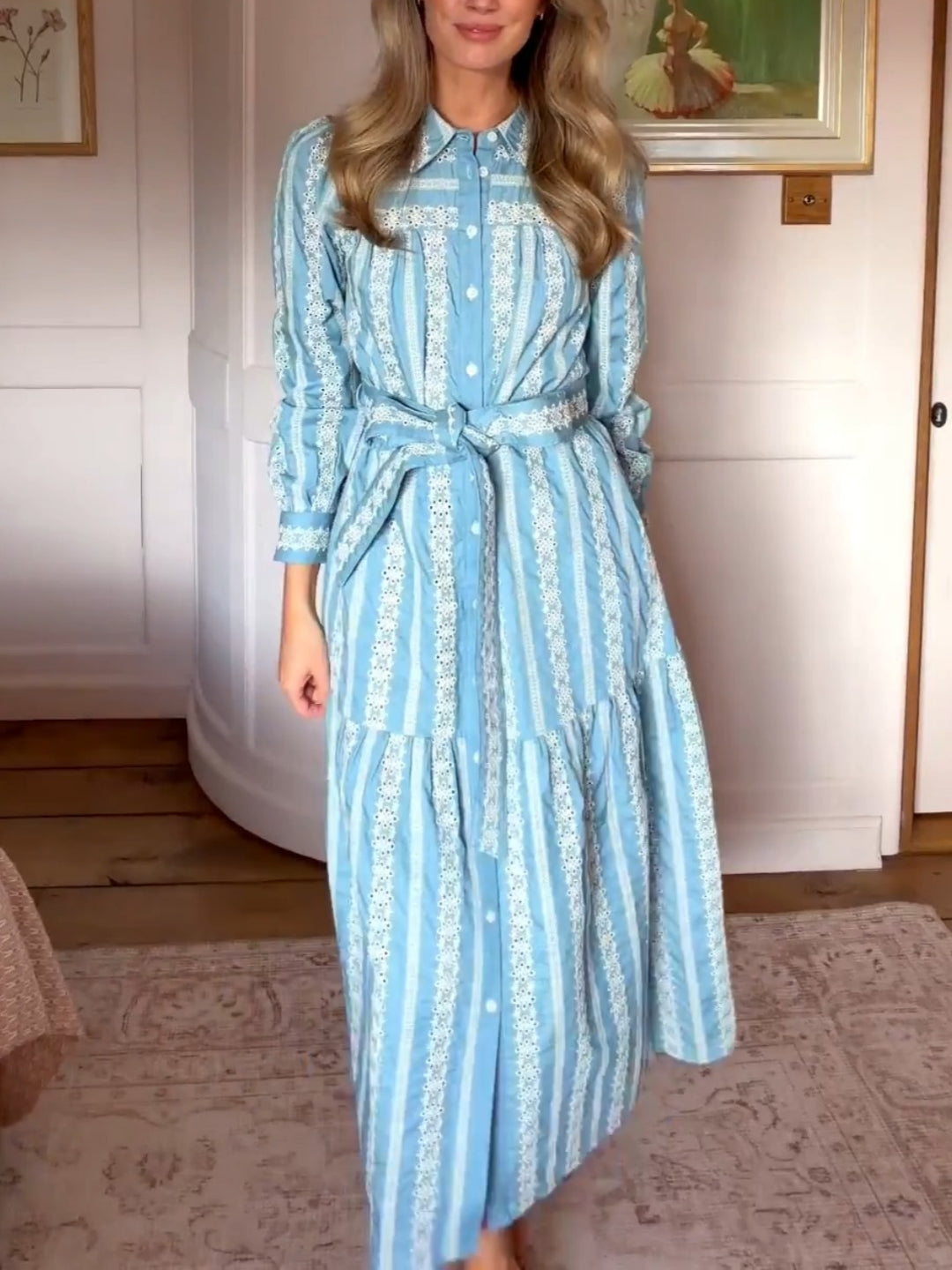Denim Cotton Maxi Shirt Dress