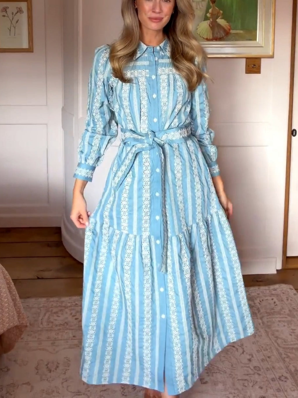 Denim Cotton Maxi Shirt Dress