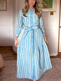 Denim Cotton Maxi Shirt Dress