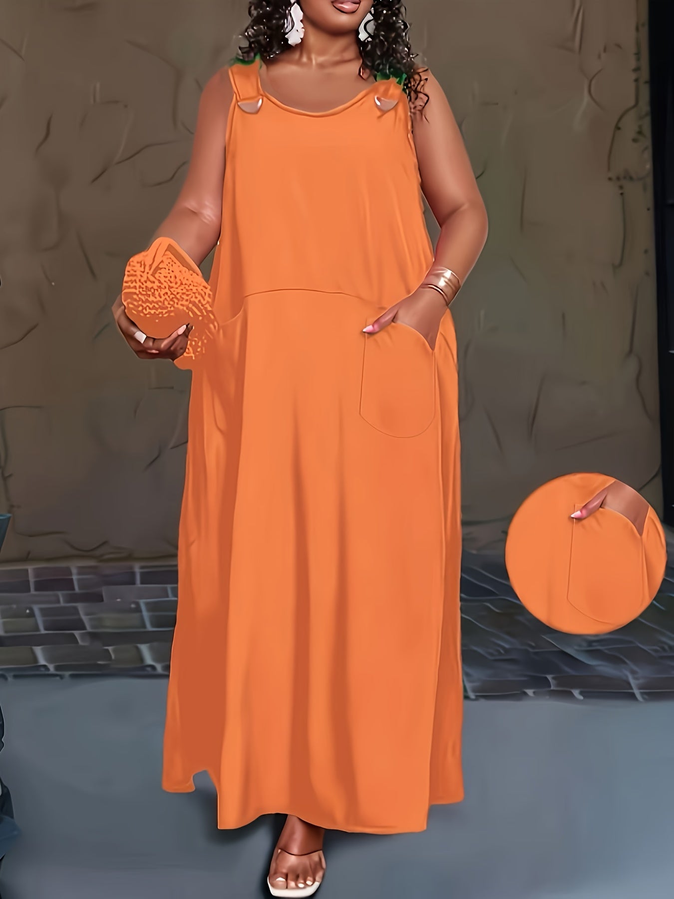 Plus Size Slight Stretch Solid Color Pencil Dress For Women