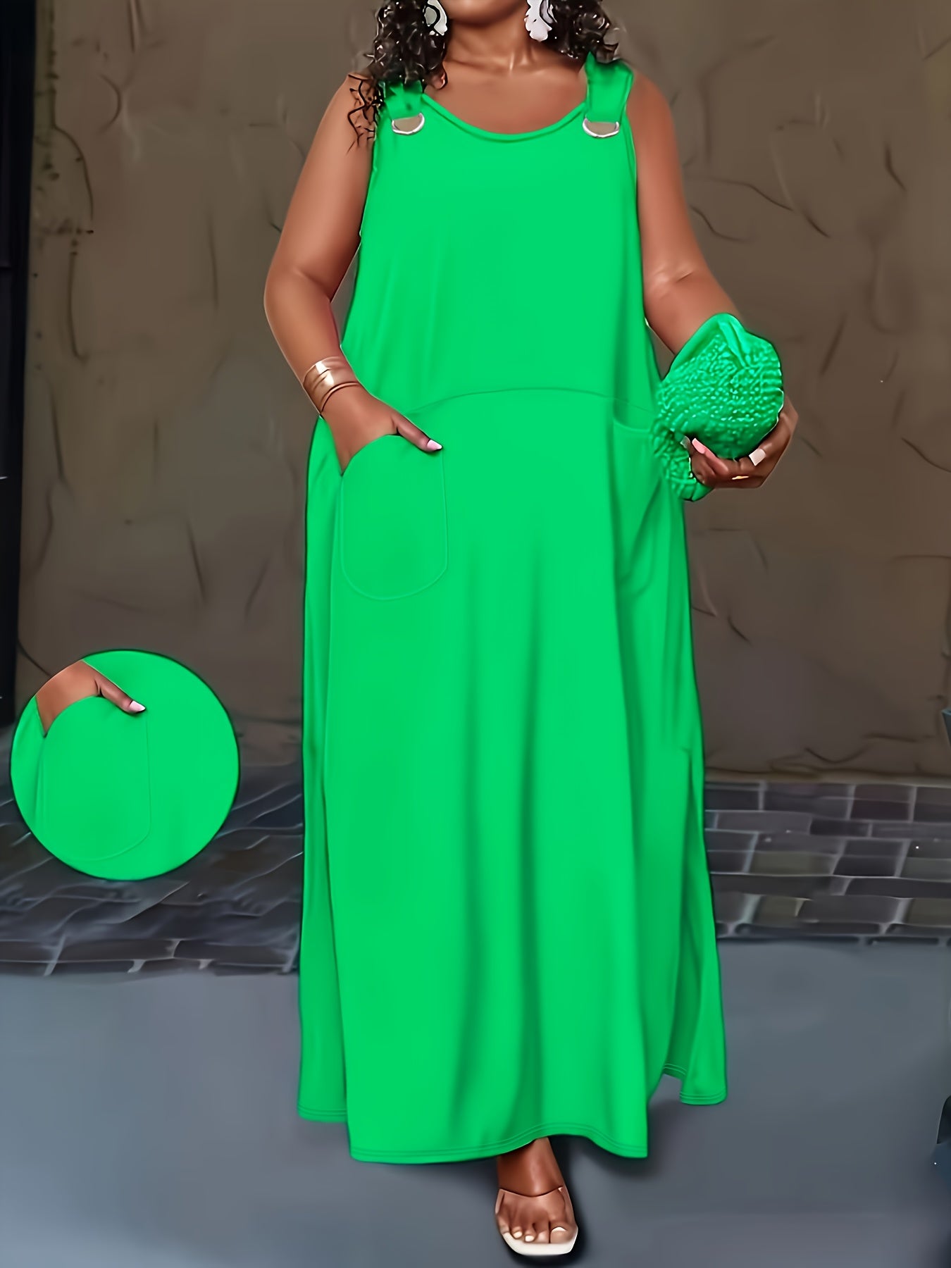 Plus Size Slight Stretch Solid Color Pencil Dress For Women