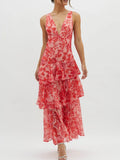 Strappy Back Ruffle Maxi Dress