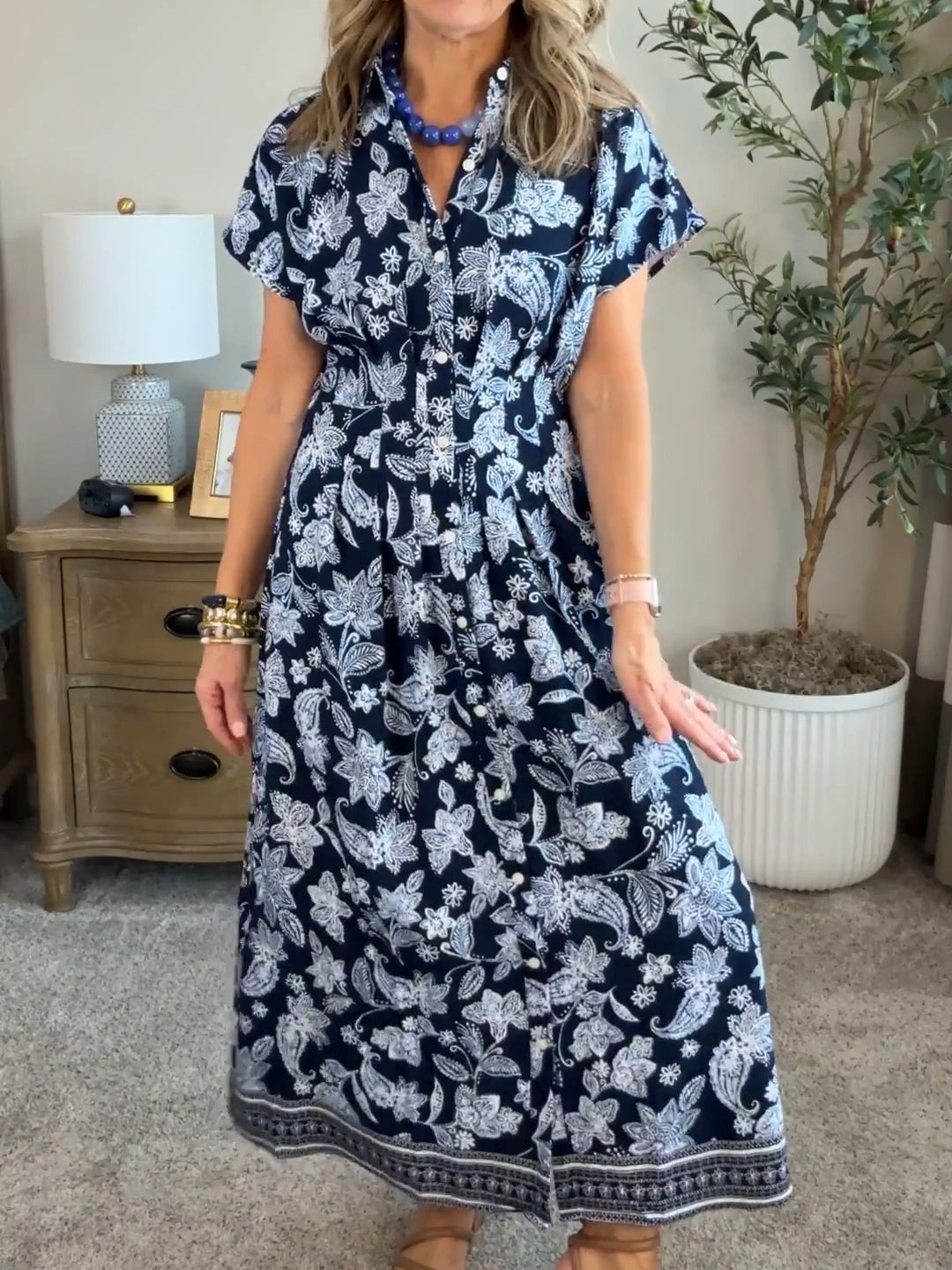 Paisley Maxi Shirtdress