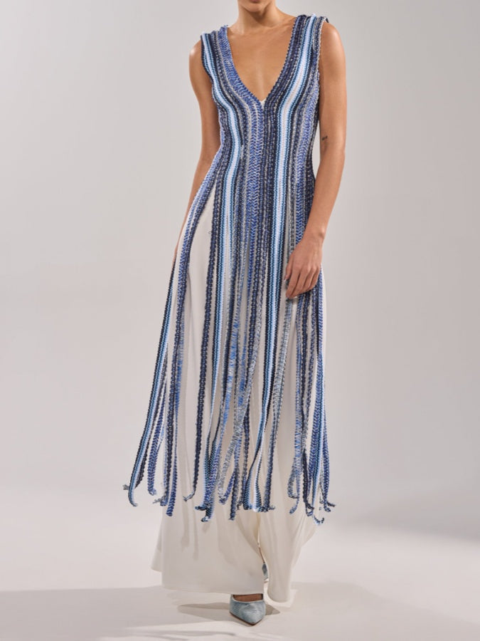 V-neck Sleeveless Tassel Top