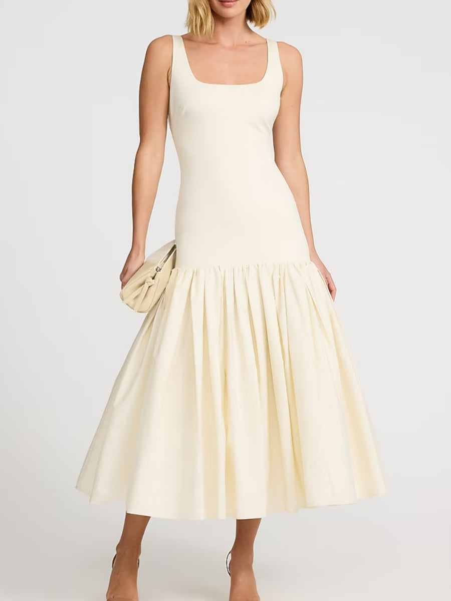 Scoop Neck Drop Waist Maxi Dress
