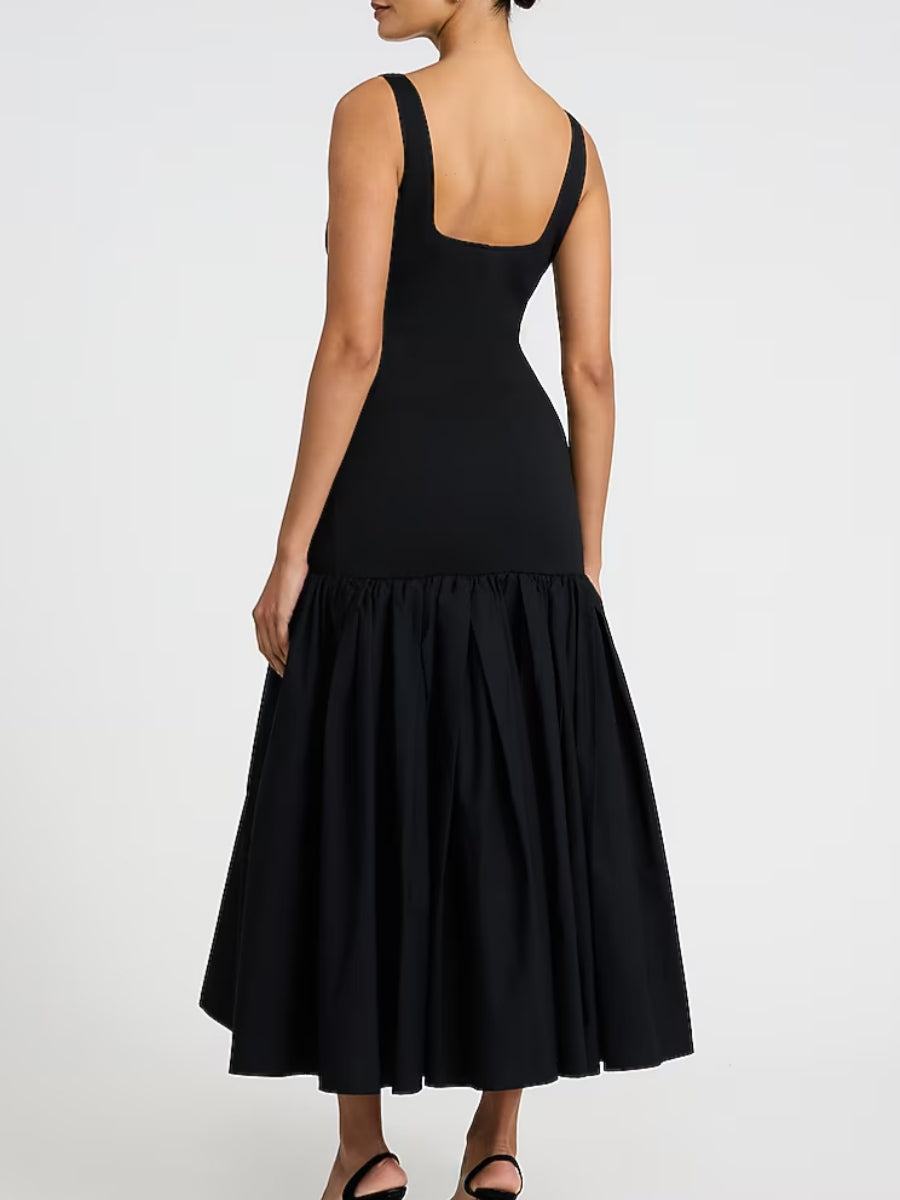 Scoop Neck Drop Waist Maxi Dress