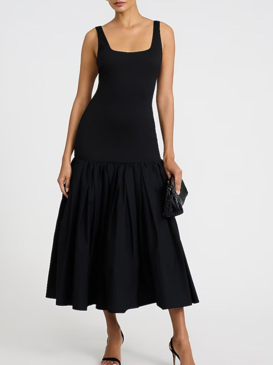 Scoop Neck Drop Waist Maxi Dress