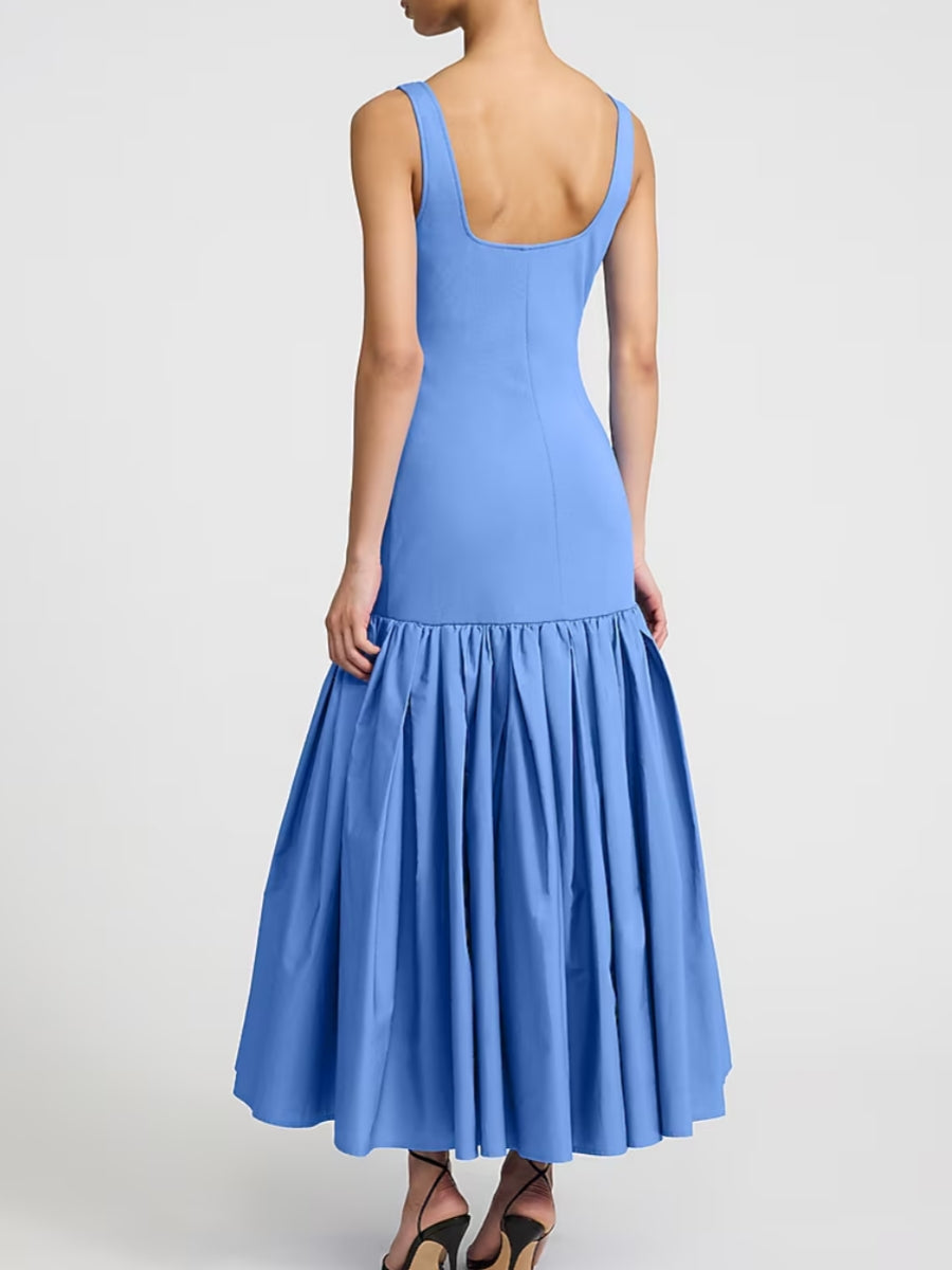 Scoop Neck Drop Waist Maxi Dress