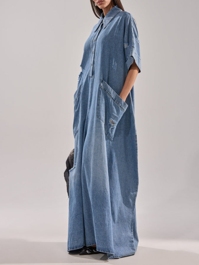 Oversized Denim Jumpsuit