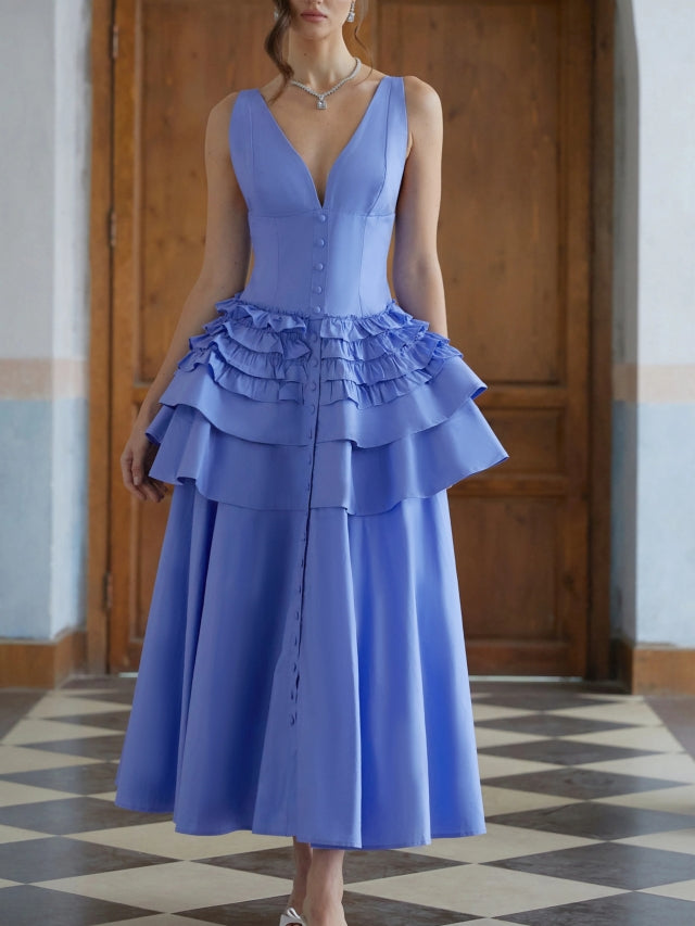 Ruffled Tiered Midi Dress