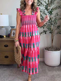 Avery Pink Printed Midi Dress