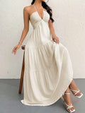 Halter Backless Vacation Maxi Dress