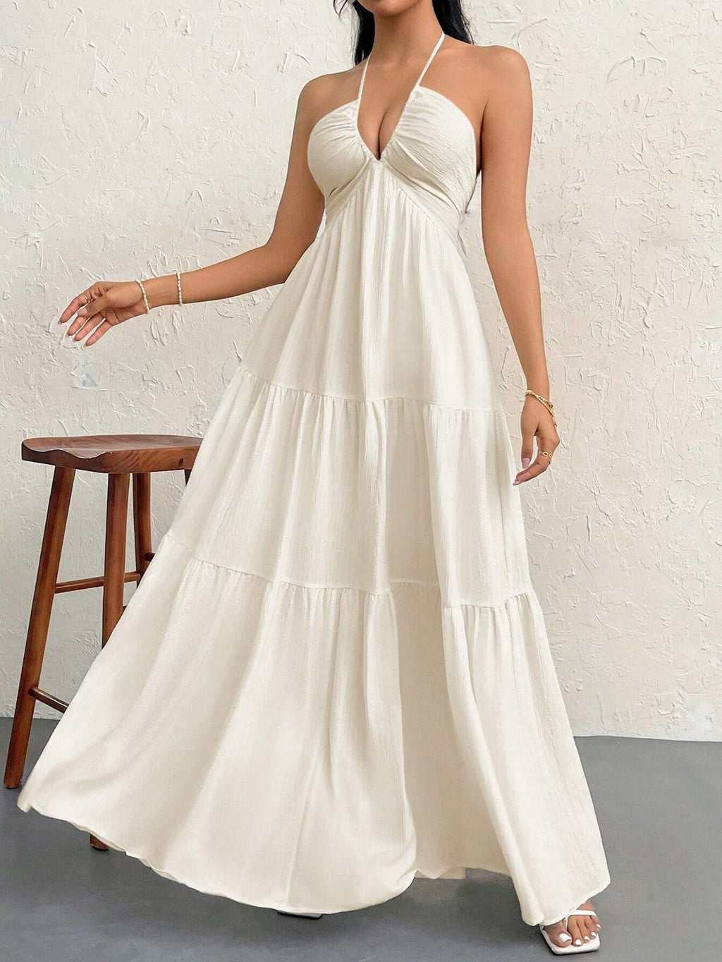 Halter Backless Vacation Maxi Dress
