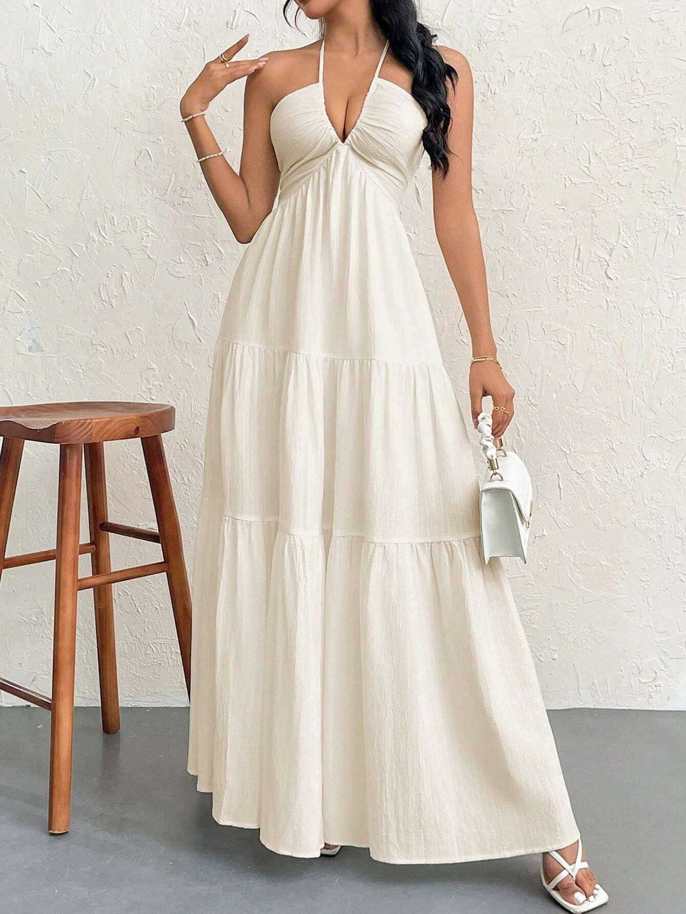 Halter Backless Vacation Maxi Dress