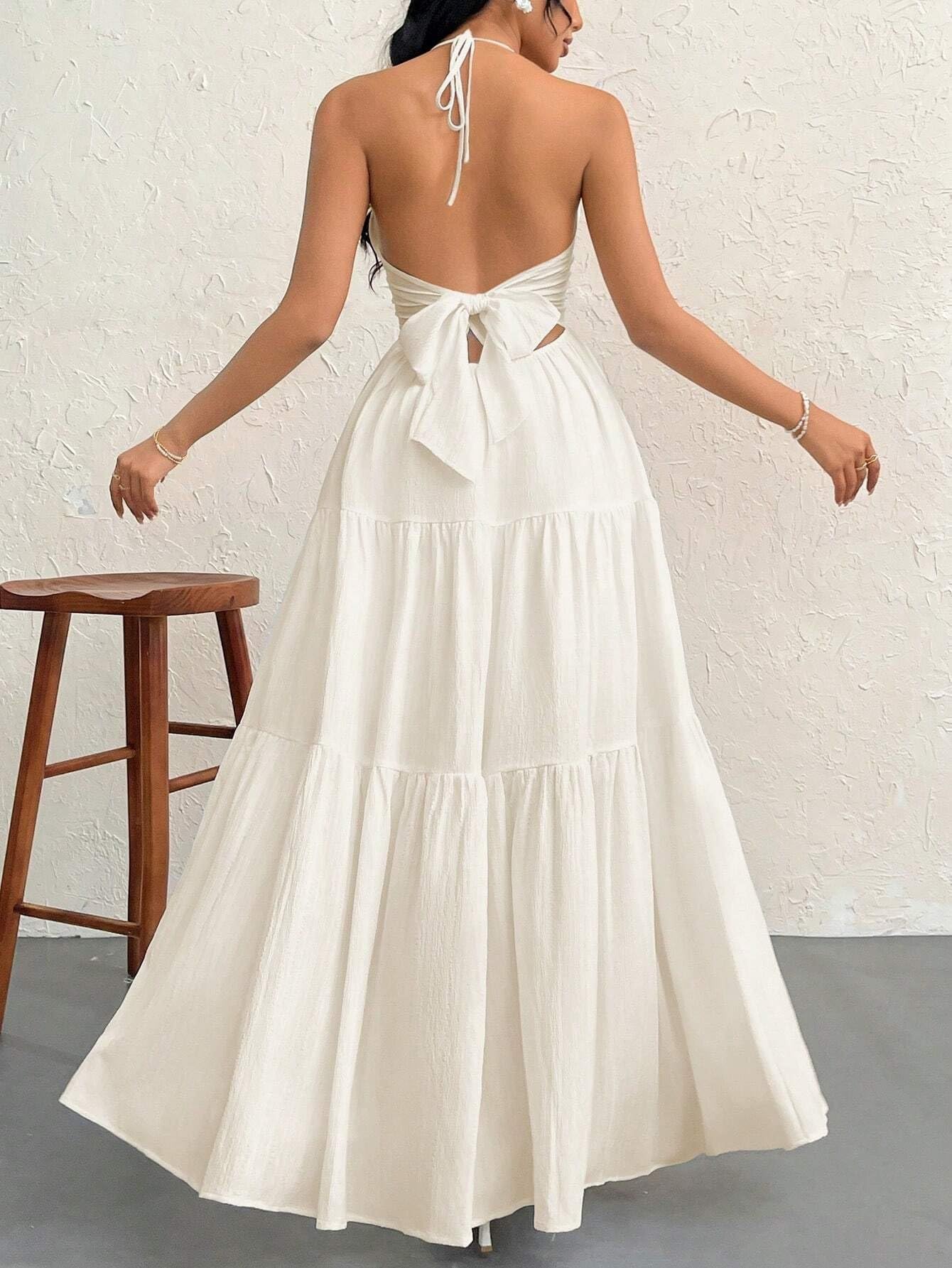 Halter Backless Vacation Maxi Dress