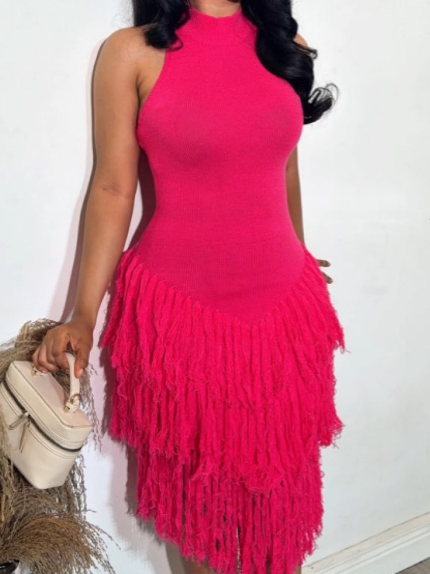 Pink Ribknit Dress