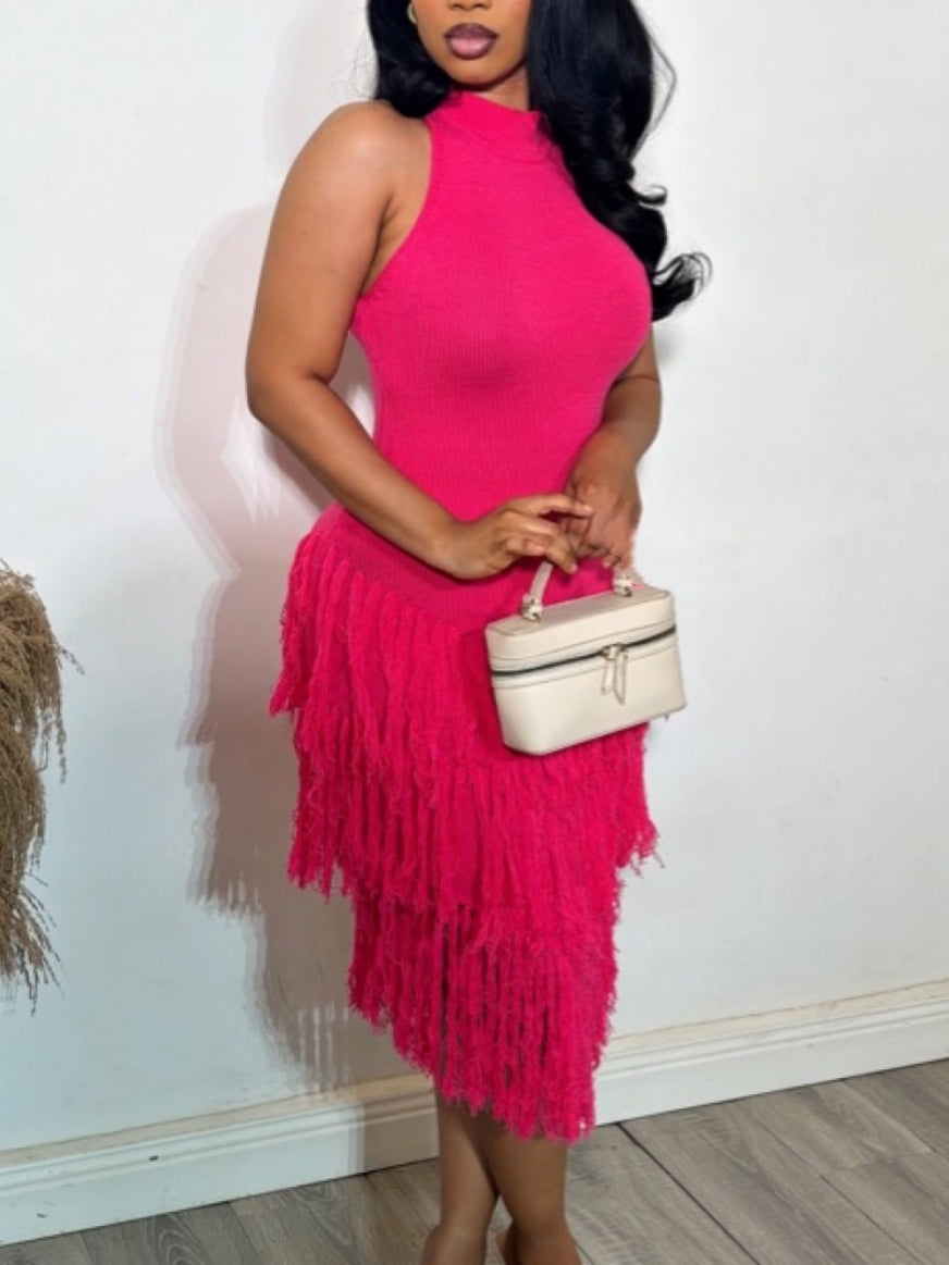Pink Ribknit Dress