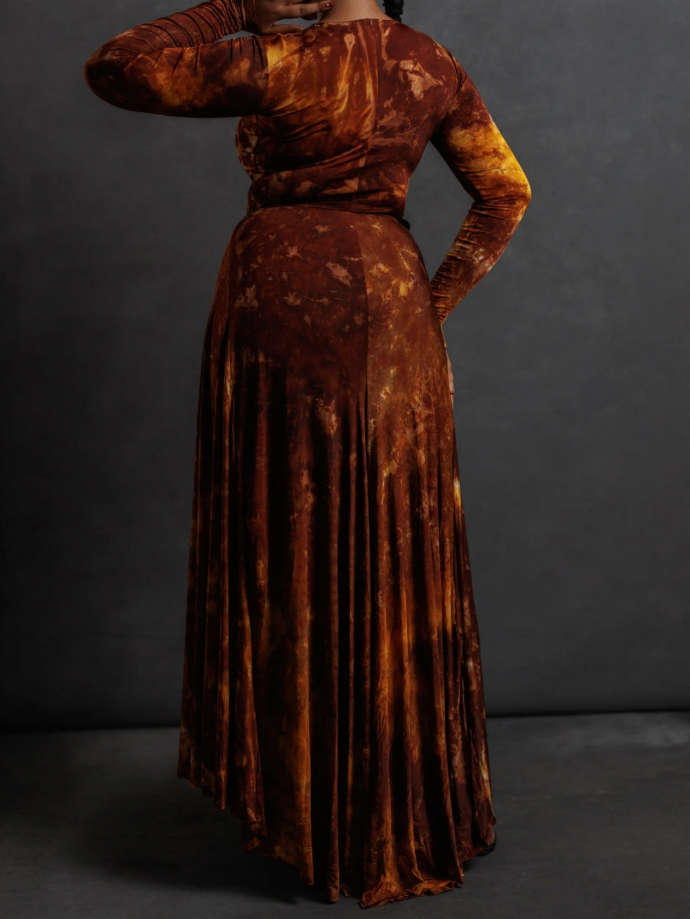 Long Sleeves Tie Dye Maxi Dress