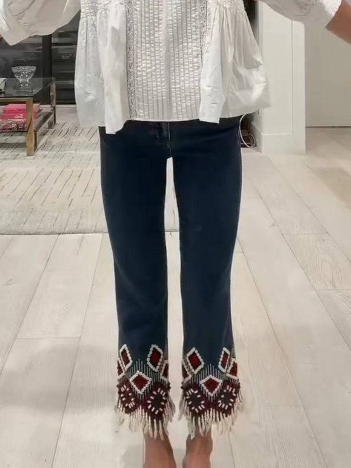 Beaded Shell Jeans