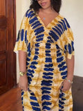 Tie-dye V-neck Maxi Dress