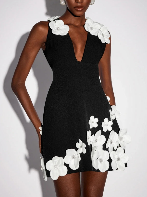 Floral V-Neck Mini Dress
