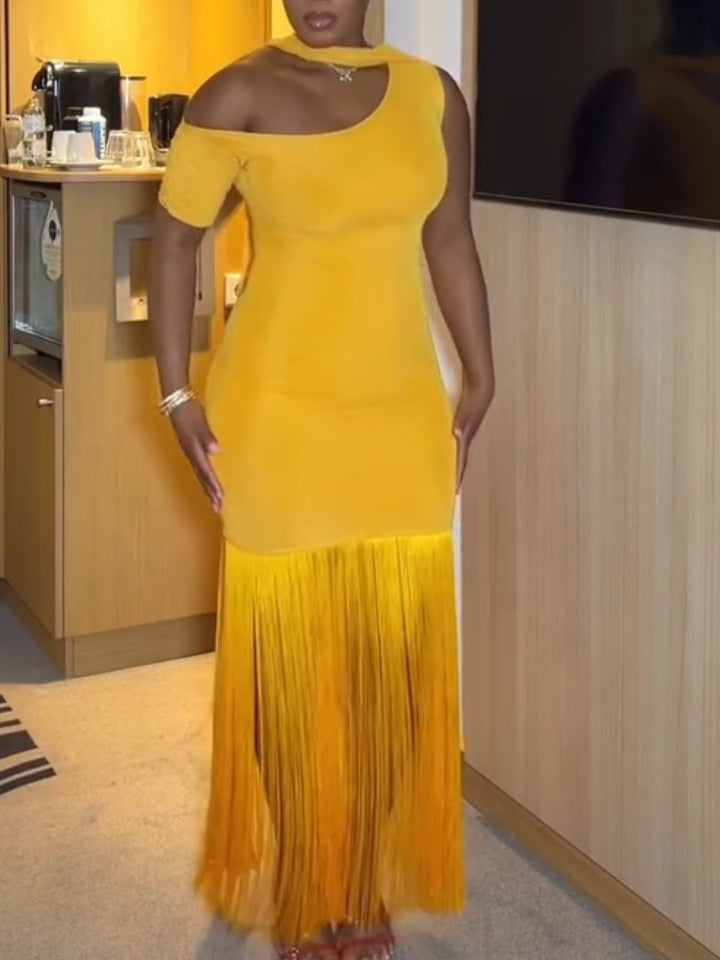 Yellow Tassel Dress