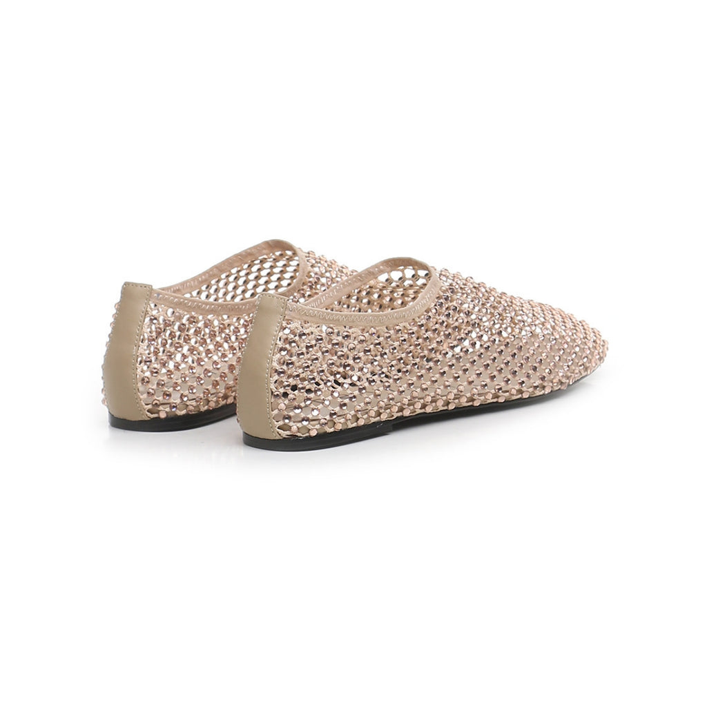 Rhinestone Mesh Flat Shoe
