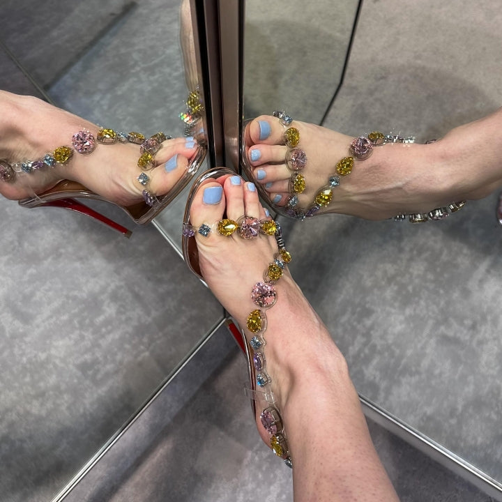 Jewel-Detail Heeled Sandals